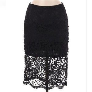 Phanuel womens embroidered detail black skirt medium